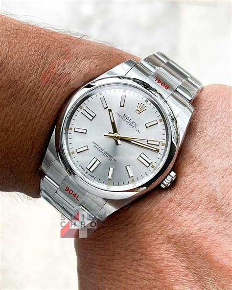 rolex oyster perpetual acciaio silver|rolex oyster perpetual 41mm 124300.